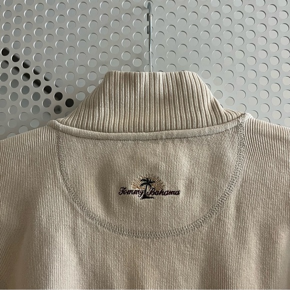 Tommy Bahama 1/4 Zip Sweater Pullover Style Size Small in Vanilla Cream - Picture 9 of 10